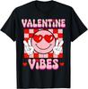 Valentine Vibes Retro Smiley Peace Sign Heart Sunglasses T-shirt