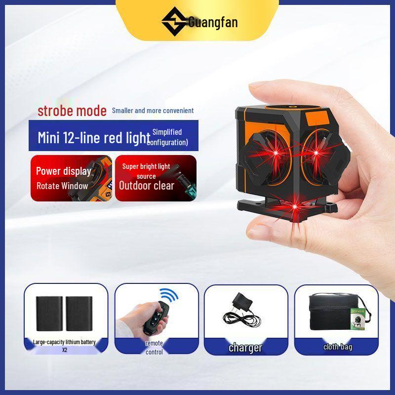 Mini High Precision Laser Level with 12 Red Light Lines and Automatic Wall Alignment