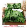 Quilt Duvet Cover Bedding Set Pillowcase Linens Green Plant 3D Queen King Size Double Bed Full Single 220x240 200x200 Bedroom