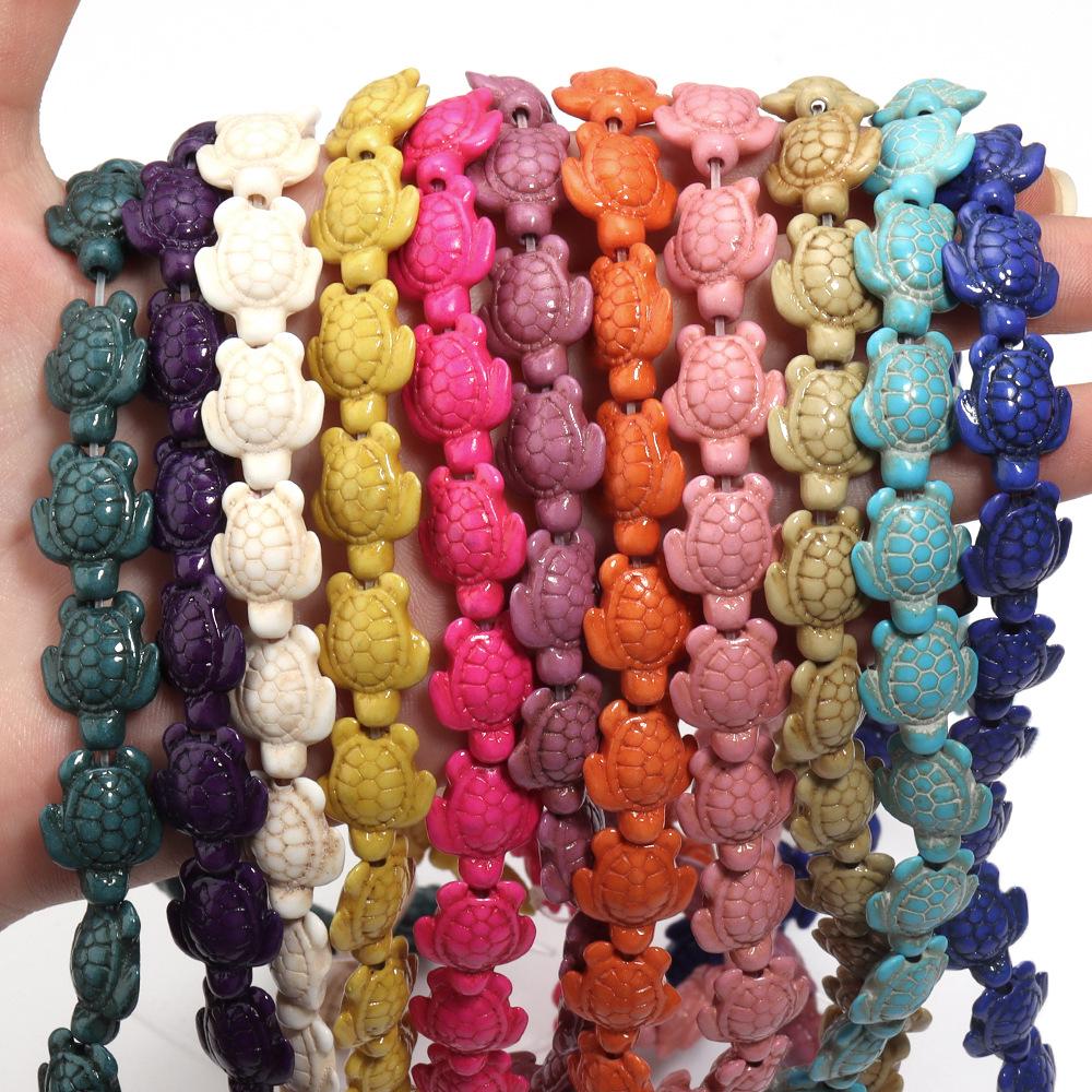 Colorful Turtle Shape Turquoise Beaded Strand for DIY Handmade Jewelry Accessories