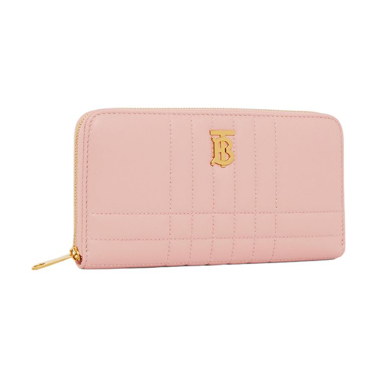 Burberry Lola Bag Exclusive Logo Design Zipper Closure Quilted Lambskin Wallet Women Wallet Pink 80626981