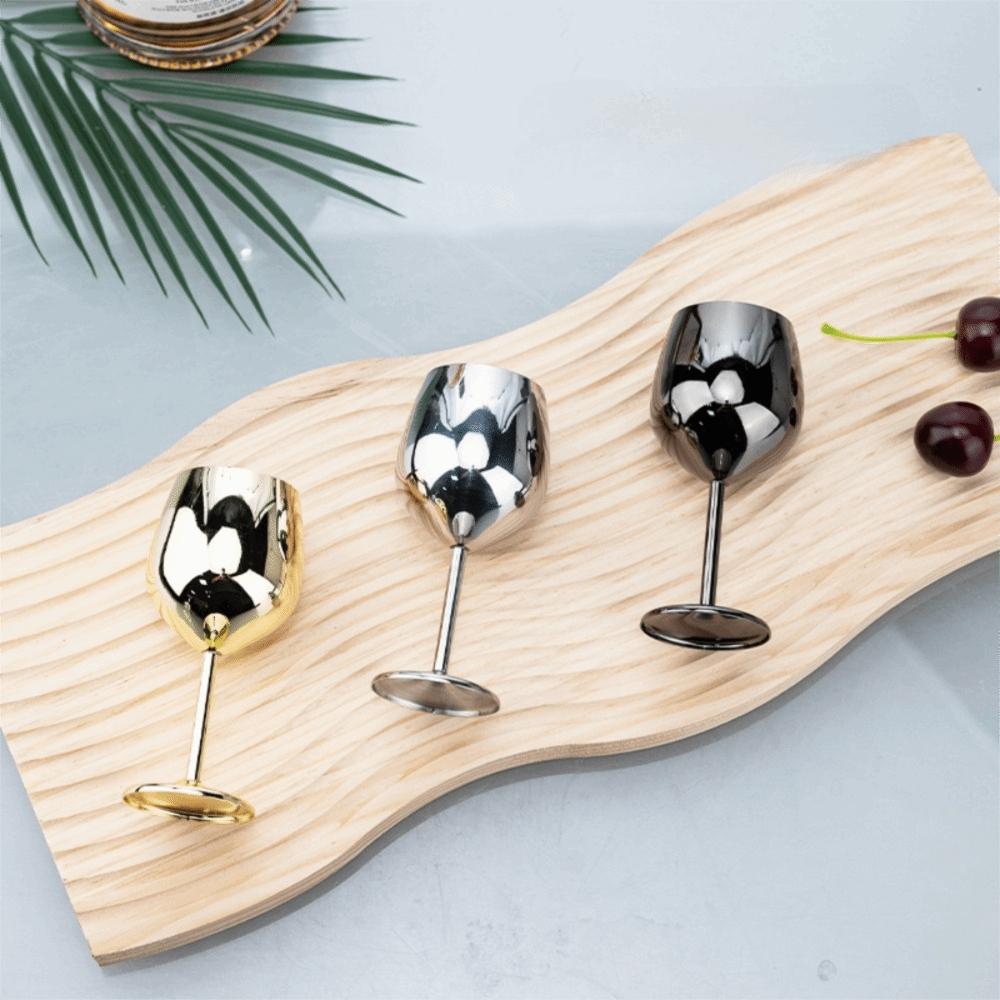 Rust-resistant Mini Stainless Steel Wine Glass Drop-resistant Tall Cup Durable Goblet  Restaurant