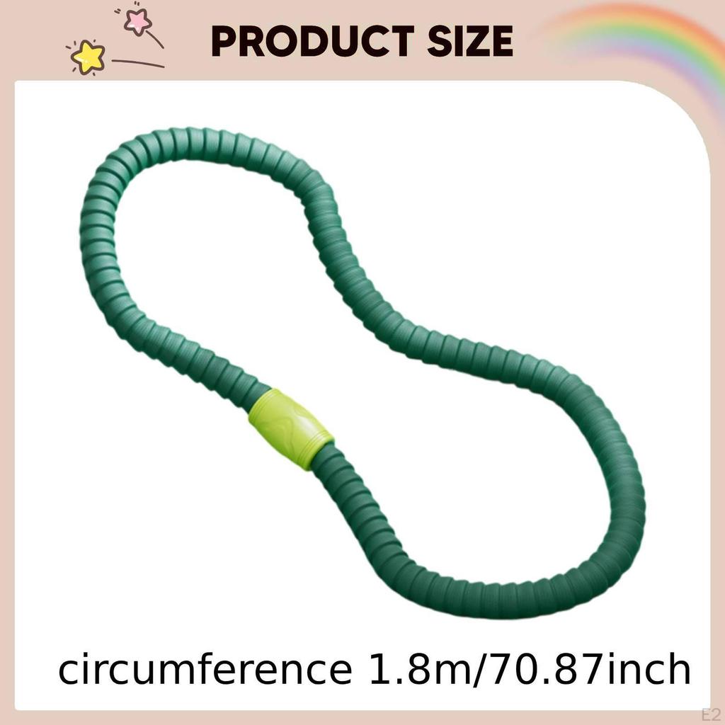 Weighted Fitness Hoop Portable Massage Exercise for Gym Training Travel Green 1 Section1.5kg