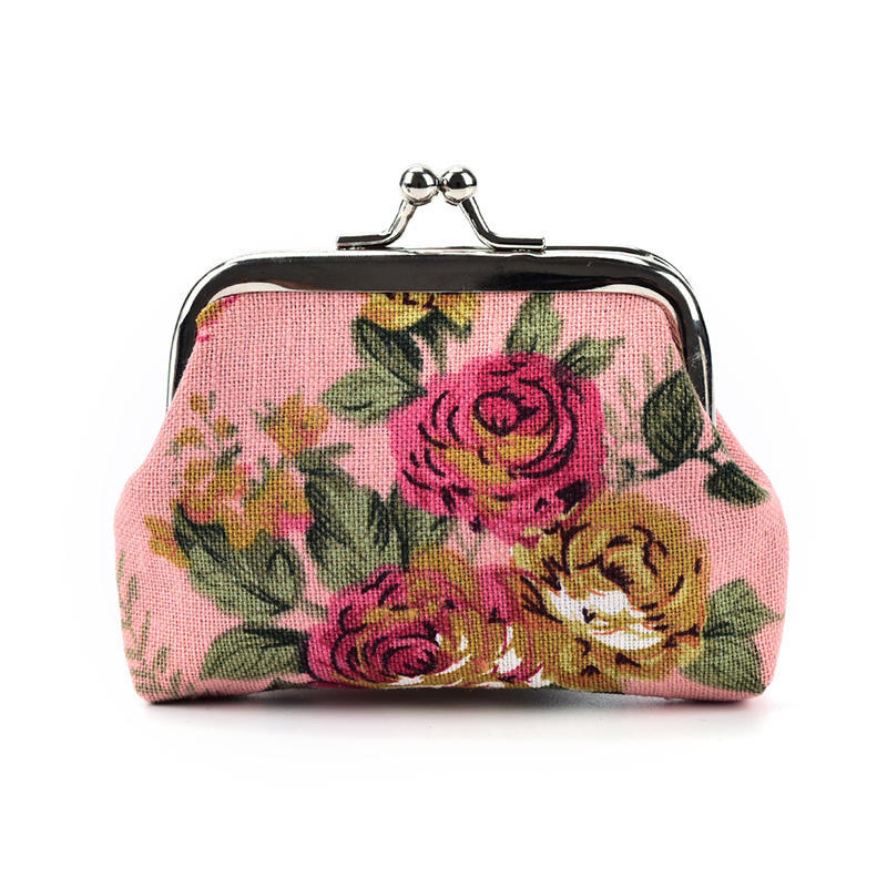 Women Coin Purse Flower Printing Ladies Coin Purse Pocket Coin Pouch Key Credit