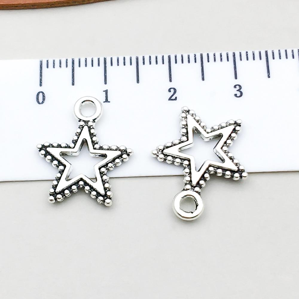 100-Piece Five-Color Alloy Sun, Moon, and Star Pendant Charms for DIY Jewelry
