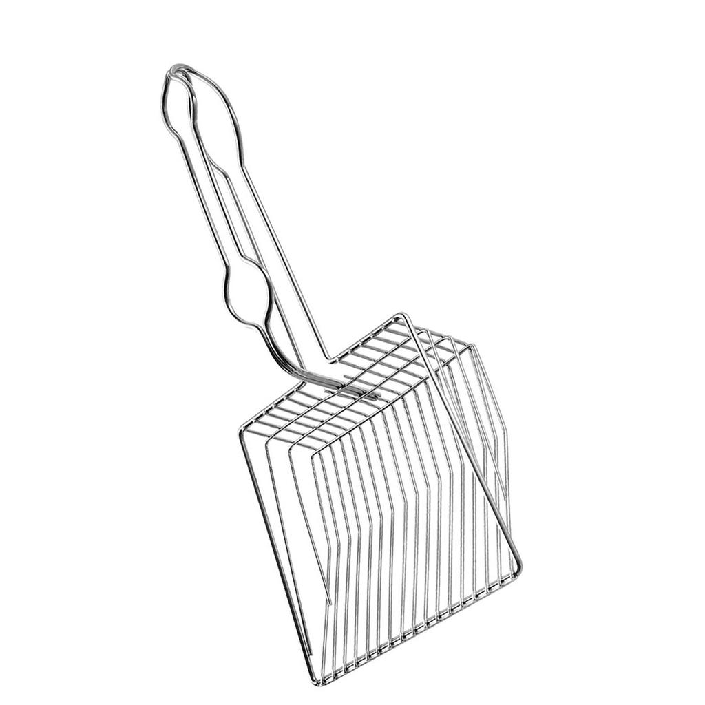Metal Cat Litter Scoop Kitty Scooper Stainless Steel Comfortable Grip Easy to Clean Efficient Cat Poop Lifter for