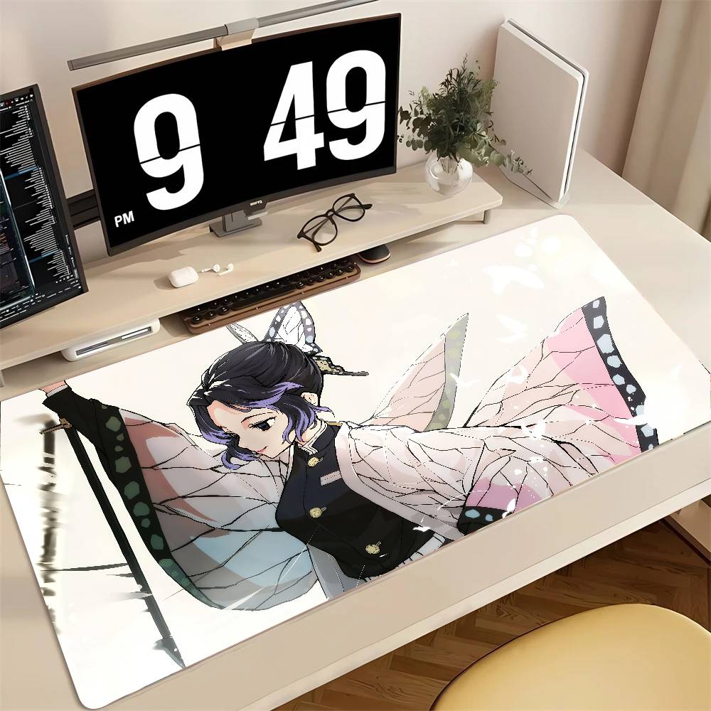 Tappetino Mouse Gaming Anime Demon Slayer Giyuu Grande Tappetino da Scrivania per Tastiera in Gomma con Bordo Cucito da 2MM