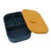 Silicone Bento Lunch Box Rectangle Leakproof 3 Compartment Divided Food Storage Container for Kids Adults Yellow