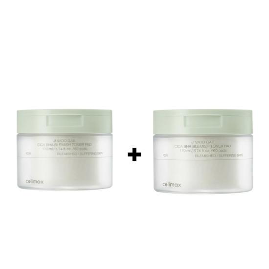 CELIMAX Ji Woo Gae Cica BHA Blemish Toner Pad – Calming & Exfoliating Care 60 Pads (170ml)