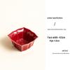 Red Ceramic Dessert Plate: Retro Chinese Pastry & Fruit Display Dish