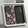 Fantastic Butterfly Print Liquid Silicone Case For Samsung S26 Ultra S25 S24 Plus S23 S22 Ultra Magnetic For Magsafe Soft Cover