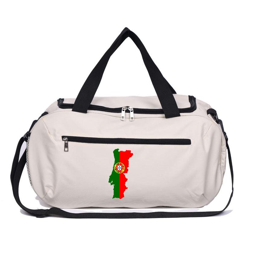 Travel Bag Male Female Hand  Dry-Wet Separation Sports Fitness Bag Portugal Flag Printed Basketball Yoga Bags Shoes Pouch