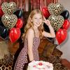 Leopard Print Party Bow Foil Balloons Five Pointed Star Heart Balloons Leopard Print Theme Girls Birthday Wedding Party Supplies