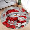 Christmas Snowman Rug Ornaments Round Rug Merry Christmas  Home Mat Living Room Decor Sofa Rug Festival Event Carpet