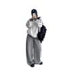Retro Striped Baseball Jacket Stand-up Collar Hatless Contrast Sweater Jacket Spring and Autumn Korean Top