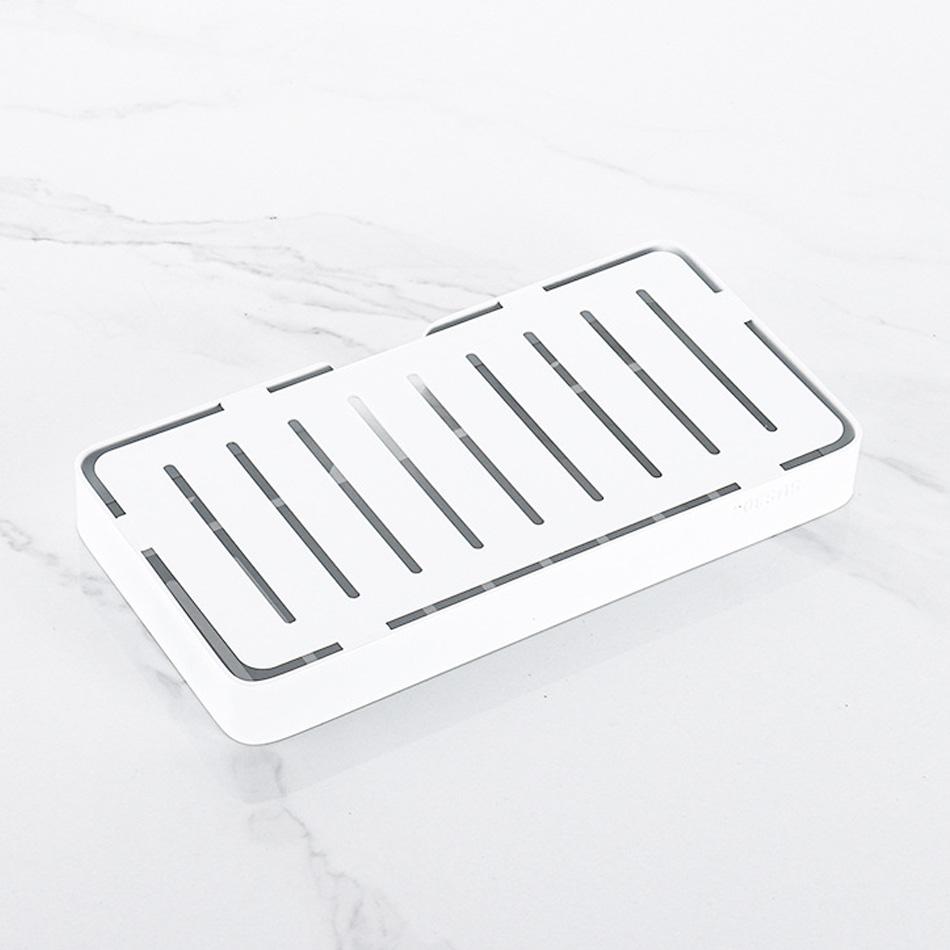 304 Roestvrij Staal Zeepbakje Zwart Zilver Geborsteld Roségoud Wit Opbergrek Douche Zeepschaal Plank voor Keuken Toilet Badkamer