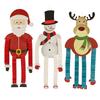 Christmas Cartoon Style Cute Home Decoration Store Window Display Santa Claus Style Christmas Tree Ornaments 1PC/3PCS