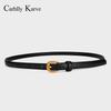 Womens Genuine Leather Thin Belt 1.5cm Wide Versatile Fashion Dress Waistband