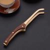 17cm Anti-hot Wood Copper Tea Clip Non-Slip Tea Set Tweezers Tea Ceremony Accessories Household Supplies Wooden Tongs