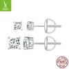 Classic Square Mozzarella Stud Earrings, Simple And Fashionable Threaded Ear Plugs S925 Silver Stud Earrings.