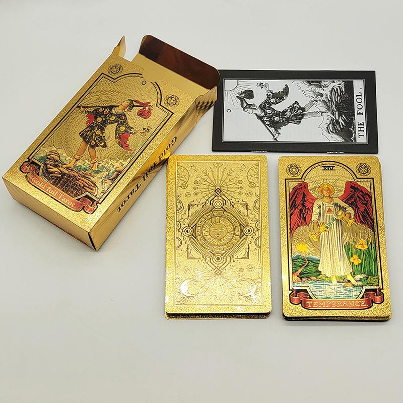 New Plastic Rider Waite Tarot Hot Stamping Gold Foil Tarot Exquisite Board Game Divination Cards For Collection