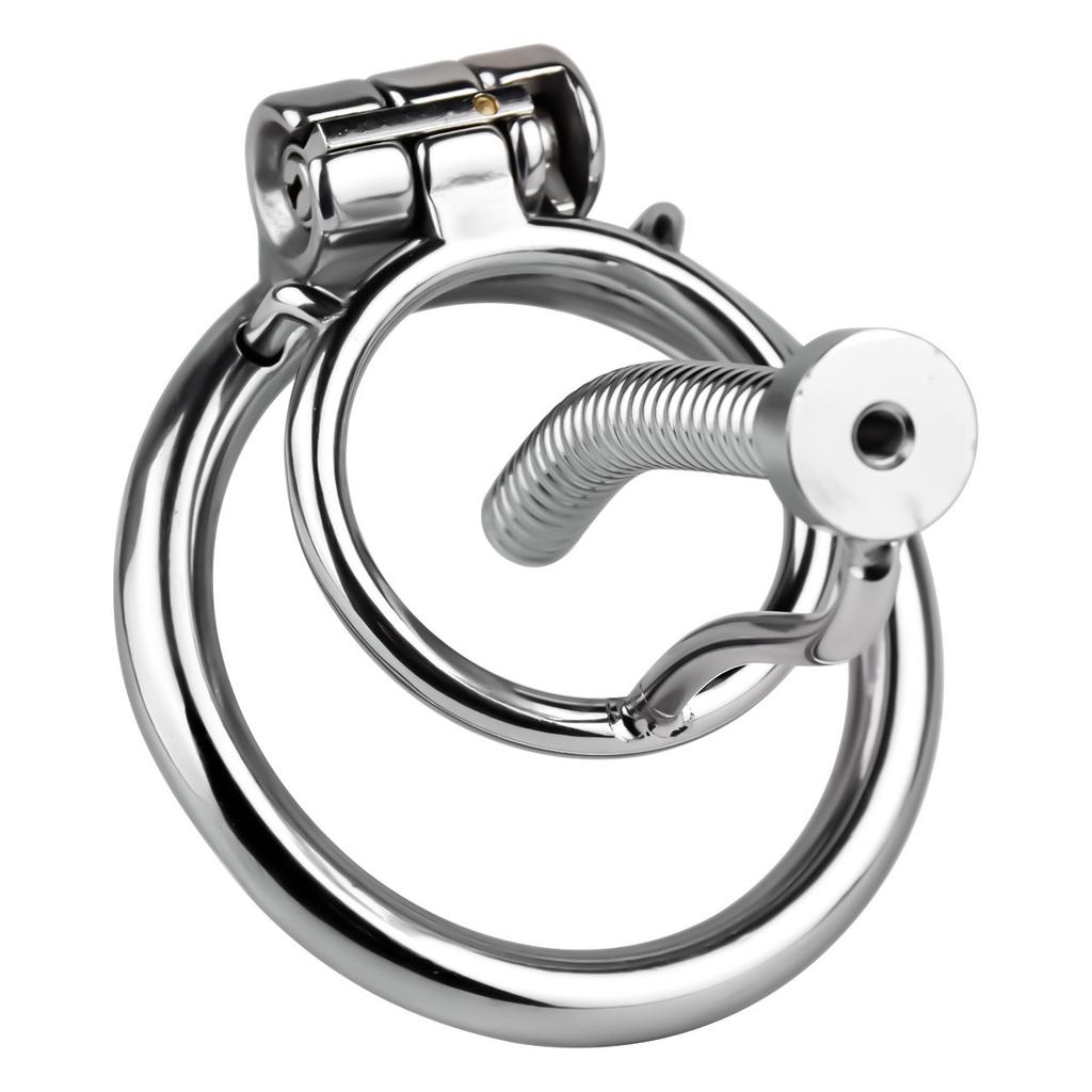Men's Stainless Steel Chastity Lock Metal CB Penis Cage Penis Ring Catheterization Plugging Urethra Sex Toy