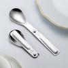 304 Stainless Steel 3-Fold Portable Spoon-Fork for Outdoor Use