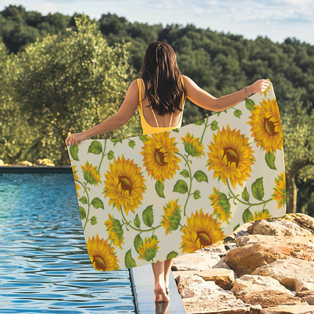 Sonnenblumen-Handtuch Schnelltrocknende Strandtücher Sind Geeignet Für Schwimmbäder Camping Yoga Und Das Fitnessstudio