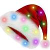 Hand-Sewn LED Plush Christmas Hat with Strap - Holiday Decoration for Adults & Children