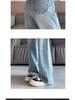 High-Waisted Slimming Light Blue Wide-Leg Jeans 2025 - Women's Loose Draping Narrow-Leg, Floor-Length Pants
