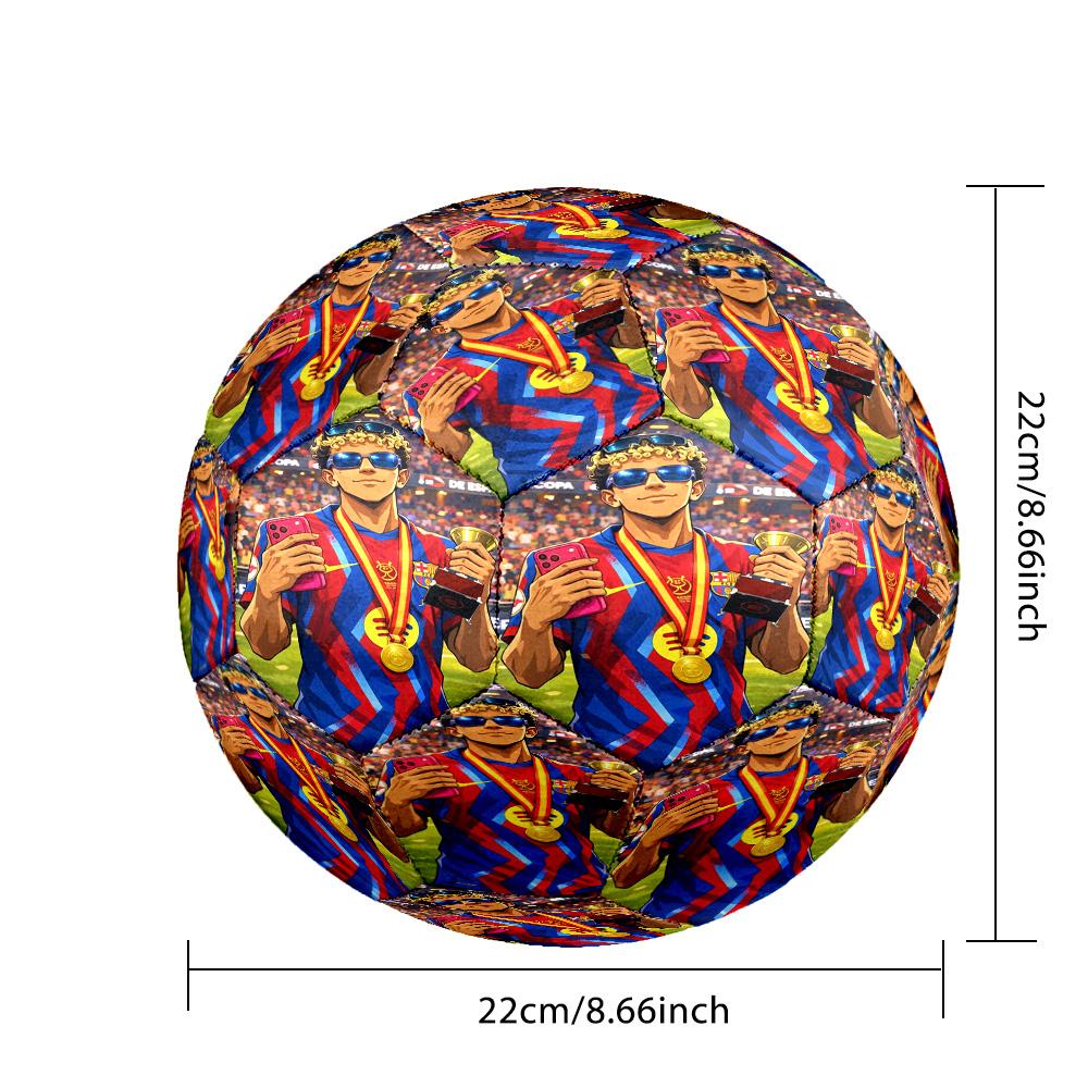 Lamine Yamal 19 Barcelona Player Celebration Soccer Ball Size 5 Football Machine Sewn Indoor/Outdoor Training and Matches Sports Enthusiast Gifts
