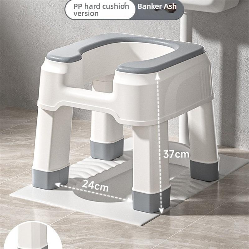 Non Slip Squat Toilet Stool,Pregnant Elderly Convert Squat to Sitting Potty Bench,Bathroom Toilet Seat Stool for Home Use