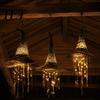 Easy Install Halloween Lights Light Up Witch Hat Hanging Lamp, Glowing Ornament with Twinkling Sparkling Star Window Pendant Stars Moon, Indoor