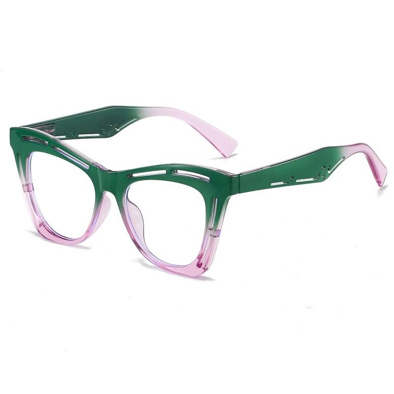 Fashion Butterfly Large Frame Anti-Blue Reading Glasses Hollow Flying Angle Design For Mid Elderly Women Color Matching Glasses