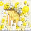 Baby Yellow Balloons Garland Yellow White Gold Confetti Balloon Arch Kit Birthday Party Baby Shower Home Party Decoration Globos