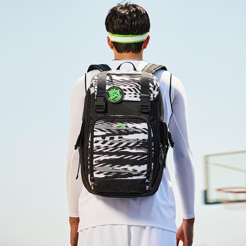 New Anta Basketball Collection Fabric Backpack Regular Men's Black White 192231152-2