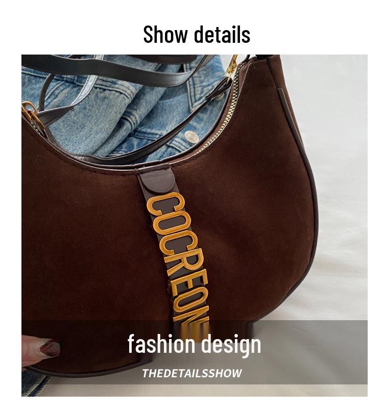 2024 Retro Suede Crossbody: Versatile Small Handbag & Shoulder Bag