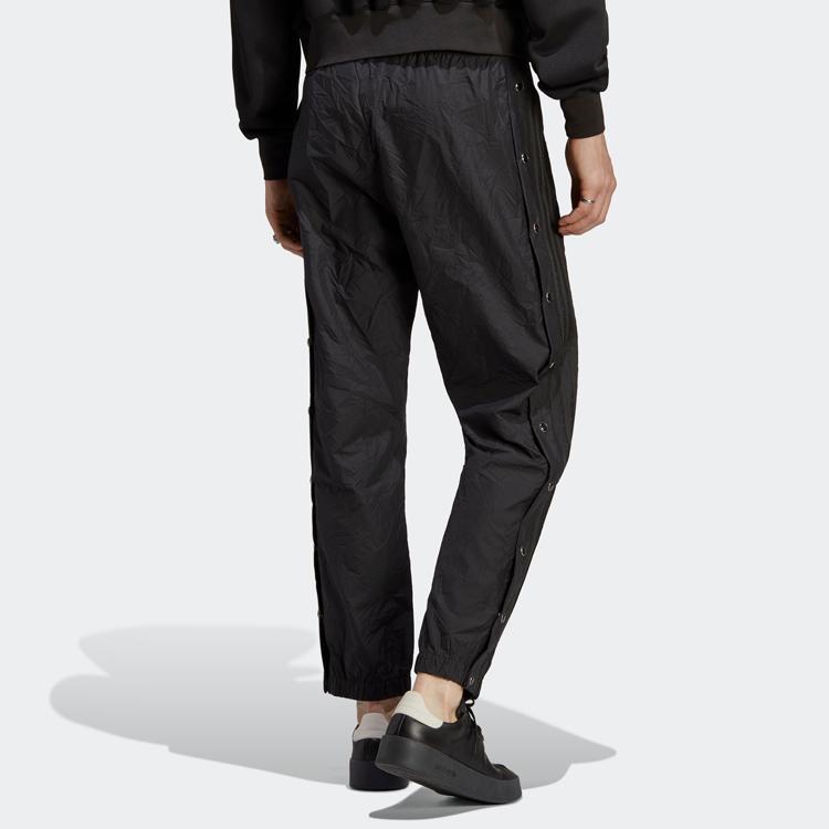 Adidas Originals Trefoil Logo Embroidered Side Button Mid-Rise Knit Sports Pants Men Bottoms Black IA2442