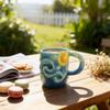 New embossed ceramic coffee cup, creative star mug