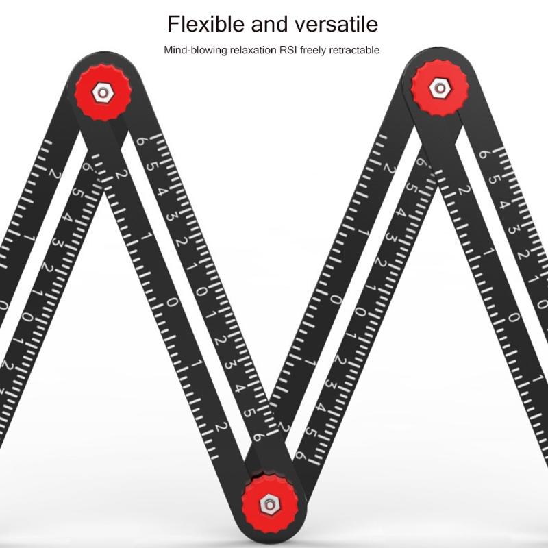 Aluminum Alloy Multi-function 6/12 Fold Ruler Angle Finder Universal Angler Ruler Metal Drill Guide Locator 6/12 Fold