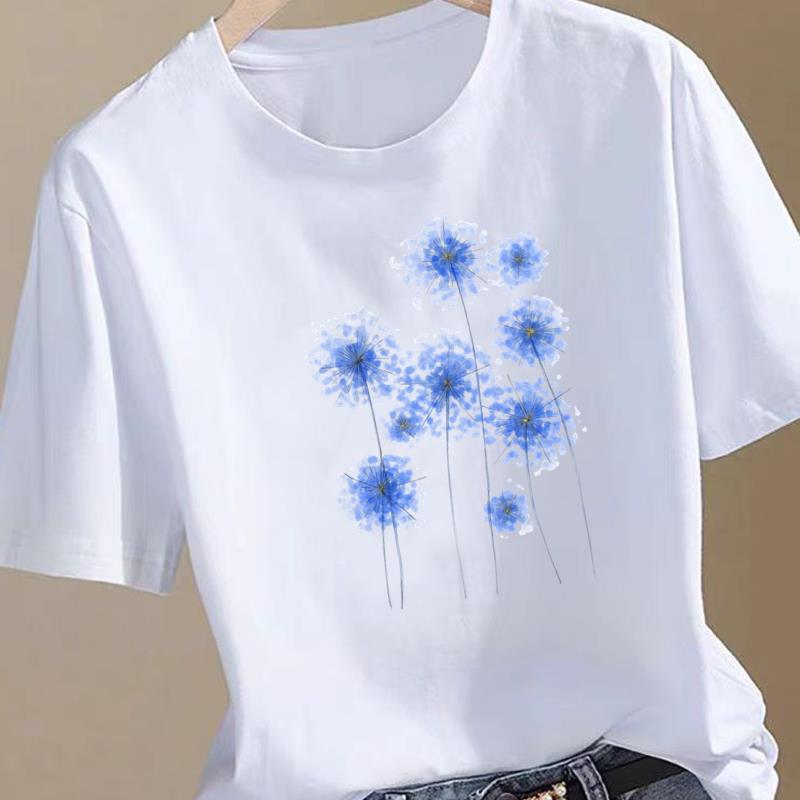 (Asian Size) Trend 90s Lovely Women Fashion Print Female Clothing T Shirt Tee Top Woman Short Sleeve Graphic T-shirts