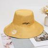 Sun Visor Embroidery Big Brim Fisherman's Hat Polyester Cotton Double-sided Daisy Sunscreen Female