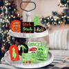 Christmas Tray Decoration Cartoon Flat Print Layered Tray Wooden Decoration Set Party Decoration