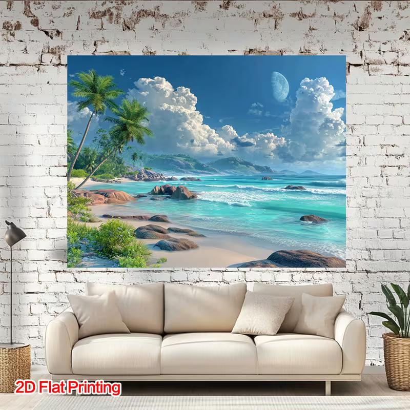 2D Exotic Island Beach Backdrop for Tropical & Vacation Themed Celebrations