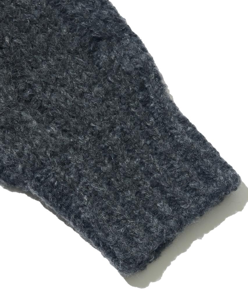 OTHERFITS Alpaca Henley Neck Knit (Charcoal)