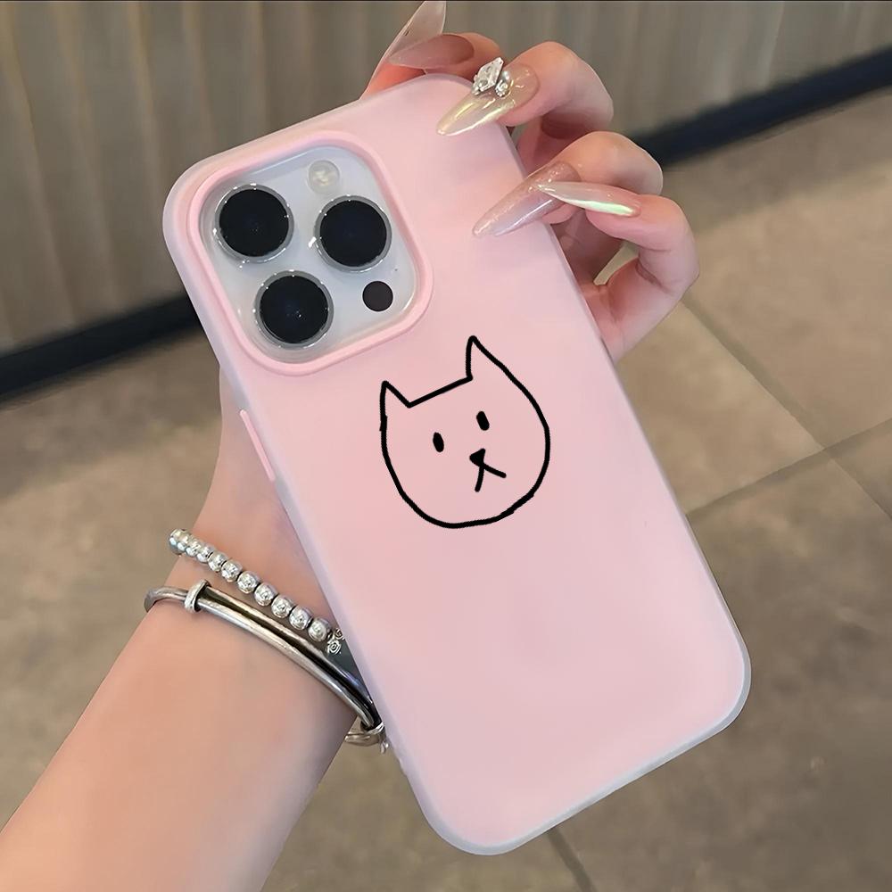 Cartoon Black Cat Phone Case Soft Matte Candy For IPhone 17 16 15 14 Pro Max Plus 13 12 11 Transparent Bumper Cover