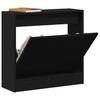 Shoe Cabinet Black Oak Effect 60 x 21 x 57 cm Particleboard