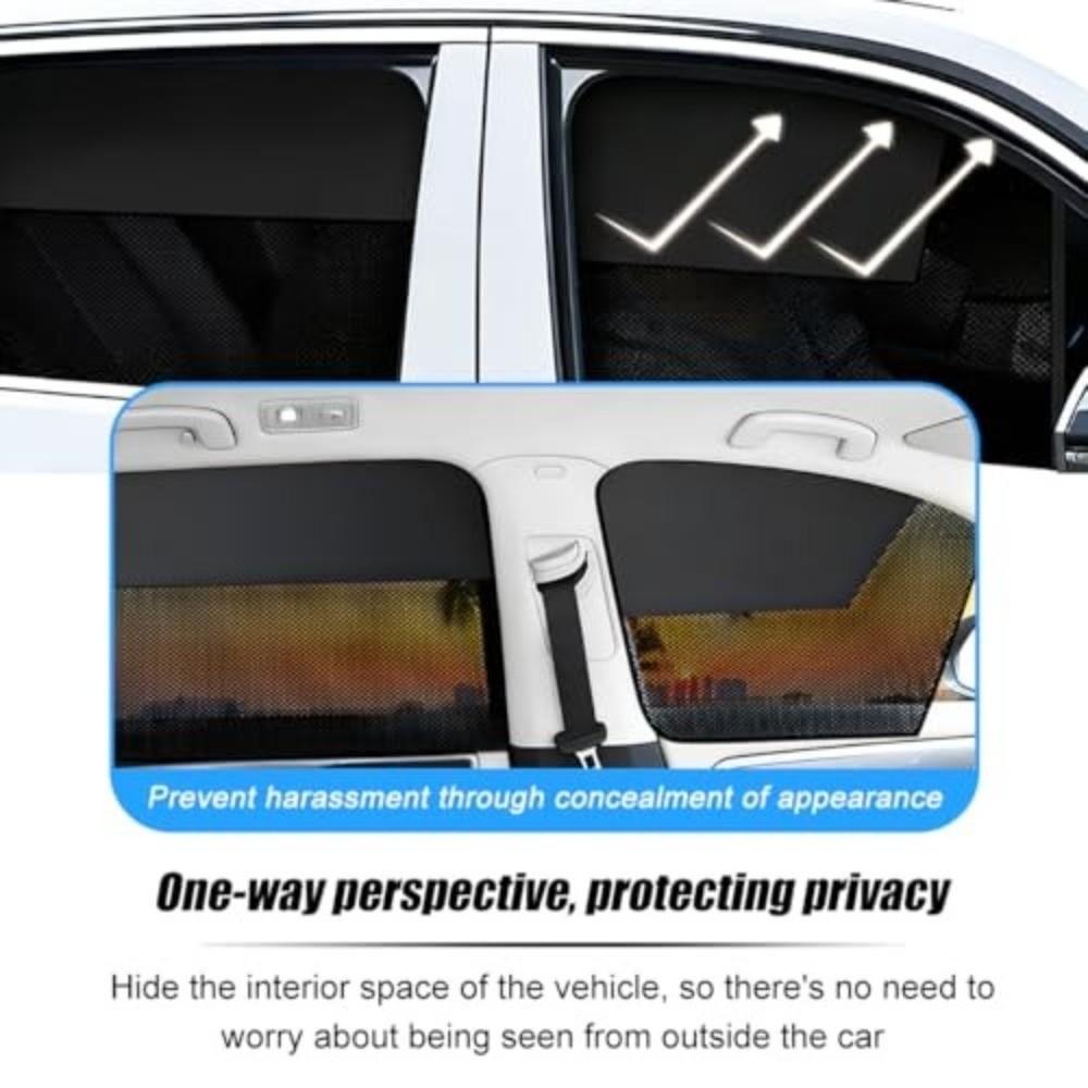 One Way See Through Car Window Curtain UV Protection Sunshade Curtain  Road Trips