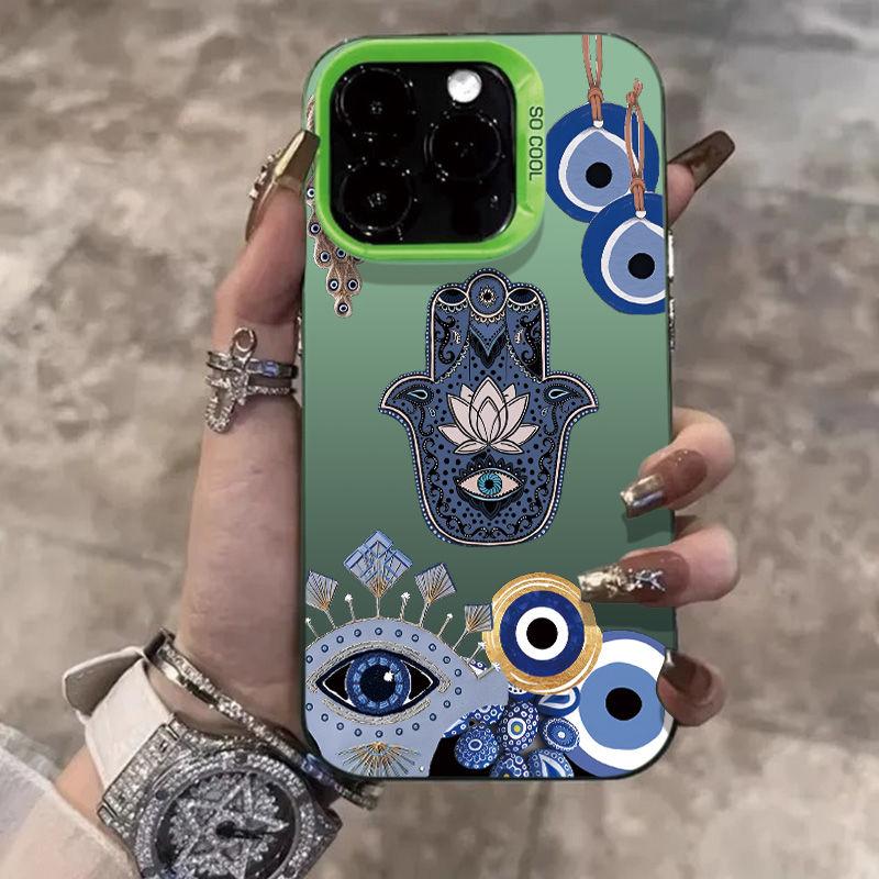 

Super Cool Blue Eye Totem Phone Case For iPhone 16 15 14 13 12 11 Pro Max XR XS MAX 78Plus MINI Y2K Fashion Anti Fall Back Cover iPhone 7 8 Plus