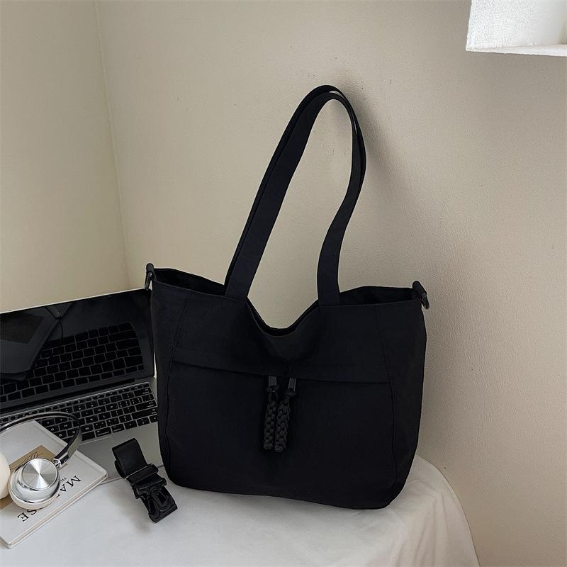 2025 New Japanese Mori Literary and Artistic Style Large-capacity Light and Soft Cloth Bag Casual Solid Color Tote Bag Shoulder Bag